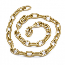 Łańcuszek Akrylowy, Ręcznie Robiony, Nieprzejrzysty, Złoty, 35x19x6mm, 1m/nic, (13WB29297)