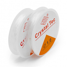 Nić Silikonowa, Elastyczna, Okrągła, do Bransoletek, Bezbarwny, 1mm, około 4m/szpula, 2 szt (13WB29307)