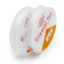 Nić Silikonowa, Elastyczna, Okrągła, do Bransoletek, Bezbarwny, 0.4mm, około 18m/szpula, 2szt (13WB29309)