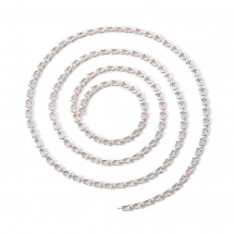 Ланцюг Латунний, U-подібний, Неаяний, Колір: Срібло, Розмір: 9.5х5х2мм, (13WB29316)