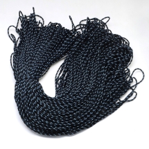 Sznurek Paracord Poliester i Spandex, Paskowany, do Robienia Bransoletek, Czarny, 2mm, 100m/wiązka (13WB29325)