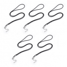 Baza do Naszyjnika Sznurek Bawełniany z Łańcuszkiem, Czarny, 61cm/2mm, 5 szt (13WB29344)