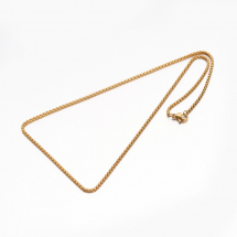 Łańcuszek Baza do Naszyjnika, Stal Nierdzewna z Zapięciem Karabińczyk, Złoty, 45cm, Ogniwo: 2x2x1mm, 1szt (13WB29400)