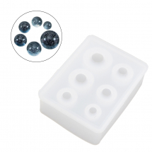 Silikonowa Forma Okrągła, do Rękodzieła i Biżuterii, Biała, 93x65x28mm, Wewnętrzna Średnica 9-25mm, 1szt (13WB29748)