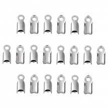 Końcówki Zaciskowe do Sznurka, Stal Nierdzewna, 9x4x3mm, Otwór 2mm, 20szt (13WB19137)
