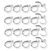 Bigle Mosiądz z Pętlą, Baza do Kolczyków, Zapięcie Angielskie, Gunmetal, 15x10mm, otwór 1mm, 20szt (13WB28554)