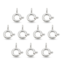 Srebro 925 Zapięcie Kółko Sprężynowe, do Rękodzieła i Biżuterii, Powłoka Rodowana, 9x5.5x1mm, 10szt (13WB32443)