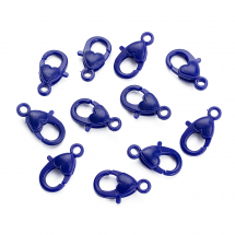 Застібка Карабін-Лобстер, Пластик, Серце, Колір: Темно-синій, Розмір: 22.5х13х6.5мм, Отвір 3мм, (13WB28993)