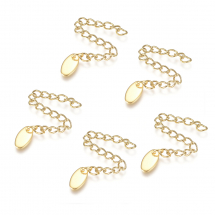Łańcuszek Przedłużenyj, z Zawieszką, Stal Nierdzewna, Złoty, 58-68mm, Ogniwo 4x3x0.5, 5szt (13WB29386)