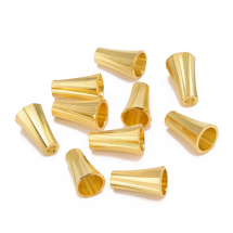 Stożek Nakładki do Koralików, Mosiądz, Kolor: Złoty, 12~13x8mm, otwor 2-8mm, 10szt/opakowanie (13WB29421)