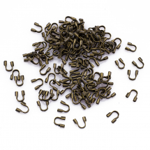 Zaciski Ochronne do Linki, Mosiądz, Kolor: Antyczny Bronze, Rozmiar: 4.5x4x1mm, otwór 0.5mm, około 120szt/5g (13WB29635)