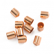 Końcówki do Sznura, Mosiądz, Kolumna, Trwała Powłoka, Różowe Złoto, 5x4mm, Otwór: 1mm, 10szt (13WB29676)