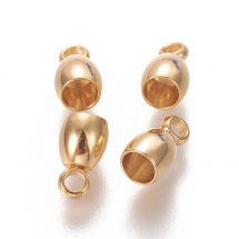 Końcówki do Sznurka, Stal Nierdzewna, 8x4.5mm, Średnica wewnętrzna 3mm, Otwór 1.6mm, 4szt (13WB29696)