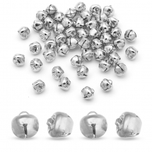 Zawieszki Wisiorki Dzwoneczki, do Rękodzieła i Biżuterii, Żelazne, Platyna, 10x10x10mm, Otwór 3x1mm, 50szt (13WB29733)