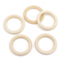 Łącznik Kółko, Drewniane, do Macrame, Surowe, Kolor: Beżowy, 70x10mm, 5szt (13WB29771)