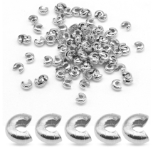 Koraliki Zaciskowe Żelazne, Osłonki Maskująca Crimp, Platyna, 3mm, Otwór 1.2~1.5mm, około 85szt/5g, (13WB17028)