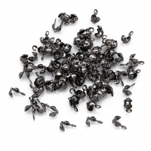 Łapaczki, Żelazne, Zaciski-Końcówki, Gunmetal, 8x4mm, Otwór 1.5mm, Średnica wewnętrzna 3mm, 100szt (13WB19653)