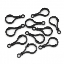 Zapięcie Karabińczyk Lobster na Klucze, Plastik, 51x25x3mm, Otwór 6mm, Kolor: Czarny, 10szt/opakowanie (13WB15728)