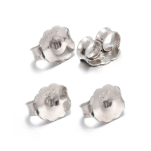Srebro 925 Zatyczki do Bigli i Sztyftów, Rodowane, 5x6x3mm, 4szt (13WB32361)