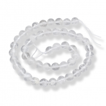 Koraliki Naturalny Kryształ Górski, Okrągłe, 8mm, około 43szt/36cm/nić (13WB29827)