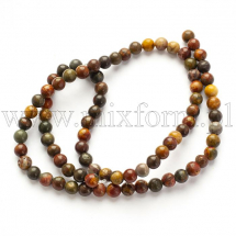 Koraliki Naturalny Jaspis Picasso, Okrągłe, Niebarwione, 4mm, około 88szt/37cm/nić (13WB29828)