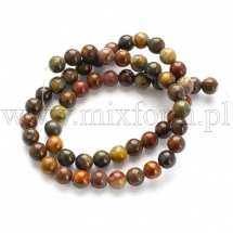 Koraliki Naturalny Jaspis Picasso, Okrągłe, 6mm, około 61szt/37cm/nić (13WB29838)