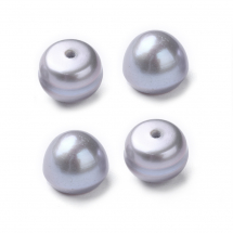 Koraliki Naturalne Perły Słodkowodne, Okrągłe, Niebieskie, 7-8x6.5-7mm, Półotwor 1mm, 2pary (13WB29895)