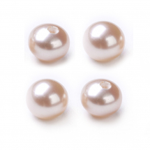 Koraliki Naturalne Perły Słodkowodne, Okrągłe, Różowy, 4.5-5x4mm, Półotwor, 1mm, 2pary (13WB29901)