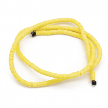 Koraliki Eko Glina Polimerowa, Handmade, Heishi, Dysk, Żółty, 3x1mm, Otwór 1mm, około 375szt/40cm/nić (13WB29919)