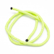 Koraliki Eko Glina Polimerowa, Handmade, Heishi, Dysk, Jasnozielone, 3x1mm, Otwór 1mm, około 375szt/40cm/nić (13WB29920)