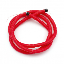 Koraliki Eko Glina Polimerowa, Handmade, Heishi, Dysk, Czerwony, 3x1mm, Otwór 1mm, około 375szt/40cm/nić (13WB29924)