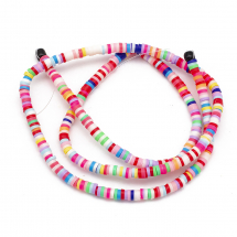 Koraliki Eko Glina Polimerowa, Handmade, Heishi, Dysk, Mix, 3x1mm, Otwór 1mm, około 375szt/40cm/nić (13WB29930)