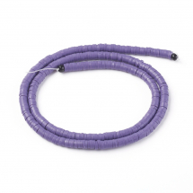 Намистини Екологічні з Полімерної Глини, Ручна Робота, Круглі Плоскі, Синювато-сірий, 4х1мм, Отвір 1мм, Близько 375шт/40см/нитка (13WB29932)