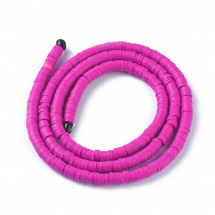 Koraliki Eko Glina Polimerowa, Handmade, Heishi, Dysk, Orchidea, 4x1mm, Otwór 1mm, około 375szt/40cm/nić (13WB29933)