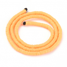 Намистини Екологічні з Полімерної Глини, Ручна Робота, Круглі Плоскі, Золотистий, 4х1мм, Отвір 1мм, Близько 375шт/40см/нитка (13WB29939)