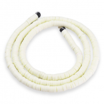 Koraliki Eko Glina Polimerowa, Handmade, Heishi, Dysk, Jasnożółty, 4x1mm, Otwór 1mm, około 375szt/40cm/nić (13WB29941)