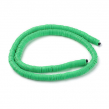 Koraliki Eko Glina Polimerowa, Handmade, Heishi, Dysk, Żółto-Zielone, 6x1mm, około 345szt/40cm/nić (13WB29967)