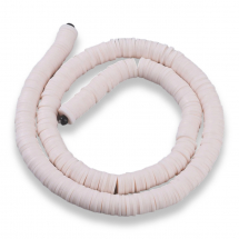 Koraliki Ekologiczna Glina Polimerowa, Handmade, Heishi, Blady Różowy, 8x0.5-1mm, około 370szt/43cm/nic (13WB30004)