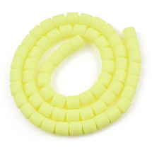 Koraliki Glina Polimerowa, Handmade, Kolumna, Żółty, 6.5x6mm, około 58szt/38cm/nić (13WB30019)