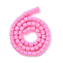 Koraliki Glina Polimerowa, Handmade, Kolumna, Jasnoróżowy, 6.5x6mm, około 58szt/38cm/nić (13WB30044)