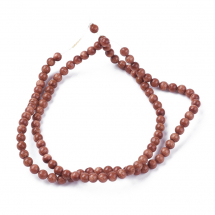 Koraliki Syntetyczny Goldstone, Okrągłe, 4mm, Sienna, około 90szt/36cm/nić (13WB30078)