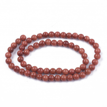 Koraliki Syntetyczny Goldstone, Okrągłe, 6mm, Sienna, około 60szt/35cm/nić (13WB30079)