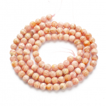 Koraliki Naturalny Rodochrozyt Argentyński, Okrągłe, 4mm, około 94szt/37cm/nić (13WB30083)