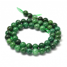 Koraliki Naturalny Jadeit Afrykański, Okrągłe, 8mm, Otwór: 1mm, około 46szt/38cm/nić (13WB30089)