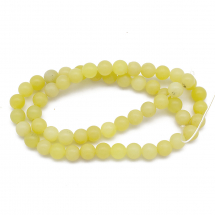 Koraliki Naturalny Jadeit Cytrynowy, Okrągłe, 6-6.5mm, Otwór: 1mm, około 60szt/38cm/nić (13WB30092)