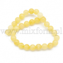 Koraliki Naturalny Żółty Jadeit, Okrągłe, 6mm, około 30szt/19cm/nić (13WB30096)