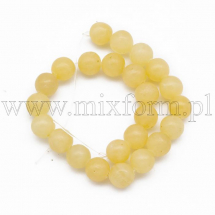 Koraliki Naturalny Żółty Jadeit, Okrągłe, 8mm, około 22szt/19cm/nić (13WB30097)
