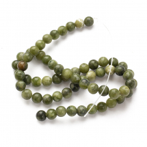 Koraliki Naturalny Jadeit Chiński, TaiWan, Okrągłe, 6mm, Ciemnozielone, około 58szt/37cm/sznur (13WB30115)