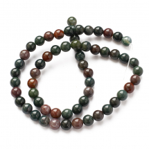 Koraliki Naturalny Indyjski Kamień Krwawy - Heliotrop, Okrągły, Niebarwiony, 6mm, około 58szt/36.5cm/nić (13WB30118)