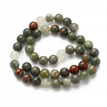 Koraliki Naturalny Afrykański Kamień Krwawy - Heliotrop, Okrągły, 8mm, około 40szt/36cm/nić (13WB30141)